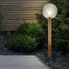 RGB LED Außenleuchte Stehlampe, Glas Holzoptik , H 100 cm Bild 5
