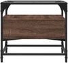vidaXL Couchtisch mit Glasplatte Braun Eichen-Optik 50x50x45 cm Stahl 846053 Bild 5