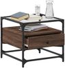 vidaXL Couchtisch mit Glasplatte Braun Eichen-Optik 50x50x45 cm Stahl 846053 Bild 3