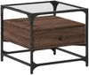 vidaXL Couchtisch mit Glasplatte Braun Eichen-Optik 50x50x45 cm Stahl 846053 Bild 2