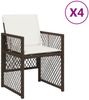 vidaXL Gartenstühle mit Kissen 4 Stk. Braun Poly Rattan 364952 Bild 2