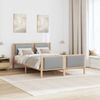 vidaXL Bettrahmen mit Kopfteil Hellgrau 135 x 190 cm Stoff 878339 Bild 4