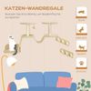 PawHut Katzen-Kletterwand 3-teilig Katzenmöbel mit Kratzbaum, Sitzstangen, Leiter, Stufen, für Katzen bis 5 kg, Sisal, Beige Bild 4
