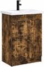 vidaXL Badezimmermöbel-Set Geräucherte Eiche 56 x 37,5 x 81 cm 3404189 Bild 2