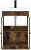vidaXL Badezimmermöbel-Set Geräucherte Eiche 56 x 37,5 x 81 cm 3404189 Bild 3