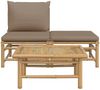 vidaXL 3-tlg. Garten-Lounge-Set mit Taupe Kissen Bambus 362283 Bild 3