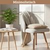Esszimmerstühle 2er Set ERIK - Stoffbezug, Eichenholz Beine| Gepolsterte Sitzfläche | Skandinavisch Minimalistisch, Stühle Esszimmer | Beige Bild 5