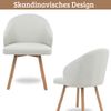 Esszimmerstühle 2er Set ERIK - Stoffbezug, Eichenholz Beine| Gepolsterte Sitzfläche | Skandinavisch Minimalistisch, Stühle Esszimmer | Beige Bild 4