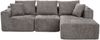 Modulares Ecksofa aus Chenille mit Getränkehalter, 261 x 165 x 80,5 cm, Dunkelgrau, ohne Montage Bild 2