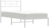 vidaXL Bettgestell mit Kopfteil Metall Weiß 100x190 cm 355310 Bild 3