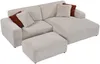 Vente-unique - TIRONO Sofa SamtStoff Beige - B 66 cm161 cm x H 46 cm80 cm x L 99 cm254 cm Bild 3
