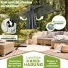 tillvex® Alu Sonnenschirm Rechteckig Ø 330 cm Anthrazit + Abdeckung mit Kurbel | Ampelschirm Eckig mit Ständer & Windschutz | Gartenschirm UV-Schutz Aluminium | Kurbelschirm Marktschirm wasserdicht 360° drehbar Bild 2