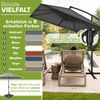 tillvex® Alu Sonnenschirm Rechteckig Ø 330 cm Anthrazit + Abdeckung mit Kurbel | Ampelschirm Eckig mit Ständer & Windschutz | Gartenschirm UV-Schutz Aluminium | Kurbelschirm Marktschirm wasserdicht 360° drehbar Bild 4