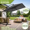 tillvex® Alu Sonnenschirm Rechteckig Ø 330 cm Anthrazit + Abdeckung mit Kurbel | Ampelschirm Eckig mit Ständer & Windschutz | Gartenschirm UV-Schutz Aluminium | Kurbelschirm Marktschirm wasserdicht 360° drehbar Bild 5