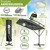 tillvex® Alu Sonnenschirm Rechteckig Ø 330 cm Anthrazit + Abdeckung mit Kurbel | Ampelschirm Eckig mit Ständer & Windschutz | Gartenschirm UV-Schutz Aluminium | Kurbelschirm Marktschirm wasserdicht 360° drehbar Bild 2