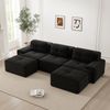 Modulares Sofa aus Cord mit flexiblem Aufbau, schwarz Bild 3