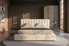 KAWOLA Bett CATTURA Polsterbett Velvet creme 200x200cm mit Lattenrost Bild 4