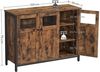 Vasagle Küchenschrank mit Glastüren, Stahlrahmen vintagebraun-schwarz, LSC099B01, 75 x 35 x 100 cm Bild 5