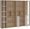 Dmora Wohnzimmermöbel Litvjak, Modulares Wohnzimmerset, Mehrzweck-Wohnzimmermöbel, Moderner TV-Schrank, 241x34 h205 cm, Eiche und Weiß Bild 4
