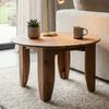 Couchtisch Rund 60cm Wohnzimmertisch Akazie Massivholz - Sofatisch Holz Modern - Design Loungetisch Beistelltisch Wohnzimmer Handmade Bild 2