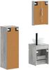 vidaXL Badezimmermöbel-Set 4 pcs Betongrau Ingenieurholz und Glas 3407474 Bild 3
