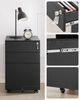 Rollcontainer, Aktenschrank, mit 3 Schubladen, vormontiert, abschließbarer Büroschrank mit Hängeregistratur, Stahl, Schwarz, 52 x 39 x 60 cm Bild 3