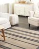 Teppich Jute beige graphitgrau 160 x 230 cm Streifenmuster Kurzflor zweiseitig TALPUR Bild 3