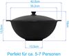 Gusseisen Kasan 8L eben NAMANGAN Aluminium Deckel Campingtopf Kazan WOK Kessel Camping BBQ Asia Schaumkelle Bild 2