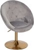 Loungesessel Samt Grau Gold Design Drehstuhl mit Rückenlehne Bild 2