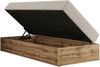 Boxspringbett, Einzelbett WOOD ZERO 90 x 200 cm, Hotelbett ohne Kopfteil, Bett mit Stauraum, 7-Zonen Multipocket-Matratze - Beige Strukture - H3 - Topper Visco Bild 5