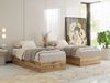 Boxspringbett, Einzelbett WOOD ZERO 90 x 200 cm, Hotelbett ohne Kopfteil, Bett mit Stauraum, 7-Zonen Multipocket-Matratze - Beige Strukture - H3 - Topper Visco Bild 3