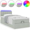 vidaXL Ottoman-Bett mit Matratze & LEDs Hellgrau 90x190 cm Samt 3312734 Bild 5