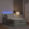 vidaXL Ottoman-Bett mit Matratze & LEDs Hellgrau 90x190 cm Samt 3312734 Bild 3