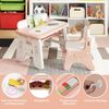 Kindertisch- und Stuhlset Kunsttisch und Stuhl für Kleinkinder mit aufklappbarem Bücherregal Rosa Bild 5