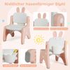Kindertisch- und Stuhlset Kunsttisch und Stuhl für Kleinkinder mit aufklappbarem Bücherregal Rosa Bild 4