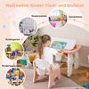 Kindertisch- und Stuhlset Kunsttisch und Stuhl für Kleinkinder mit aufklappbarem Bücherregal Rosa Bild 3