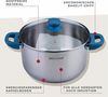 Fackelmann Kochtopf Essential Ø 24 cm aus Edelstahl – Modernes Design, ergonomische Softtouch-Griffe, für alle Herdarten geeignet, Blau Bild 2