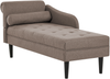 Linksseitige Chaiselongue YVOIRE Stoff Taupe Bild 4
