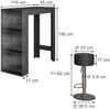 Bartisch-Set Repose Anthrazit 45 x 110 cm mit 2 Barhockern Vicco Bild 2