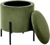 Pouf mit Stauraum WENONA Samtstoff Dunkelgrün Bild 4