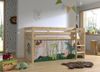Kinderbett Karolina 210x114x106 Massivholz Natur Textilset Dino Bild 2