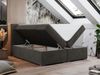 Boxspringbett, Matratze und Topper, zwei Bettkästen - LOPE - 140x200cm - Dunkelgrau Velours - H3 Bild 2
