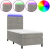 Boxspringbett mit Matratze & LED Samt Hellgrau 80x200 cm, Härtegrad: H2 [3136149] Bild 2