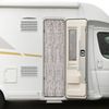 Moritz Flauschvorhang aus Chenille 56 x 185 cm taupe weiß gesteift Türvorhang als Fliegenschutz Insektenschutz für Camping Wohnwagen Bild 4