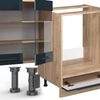 Küchenzeile Fame-Line Dunkelblau Hochglanz/Goldkraft Eiche 355 cm ohne Arbeitsplatte Vicco Bild 5