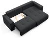 Ecksofa Sofa mit Schlaffunktion AUGUSTO in Stoff Wind Schwarz Ottomane Rechts Bild 3