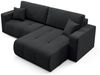 Ecksofa Sofa mit Schlaffunktion AUGUSTO in Stoff Wind Schwarz Ottomane Rechts Bild 4