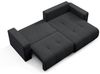 Ecksofa Sofa mit Schlaffunktion AUGUSTO in Stoff Wind Schwarz Ottomane Rechts Bild 2