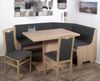Eckbank Eckbankgruppe BREMEN mit Säulentisch Sonoma Eiche - Stoff Grau Bild 1