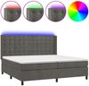 vidaXL Boxspringbett mit Matratze & LED Dunkelgrau 200x200 cm Samt, Härtegrad: H2 [3139824] Bild 2